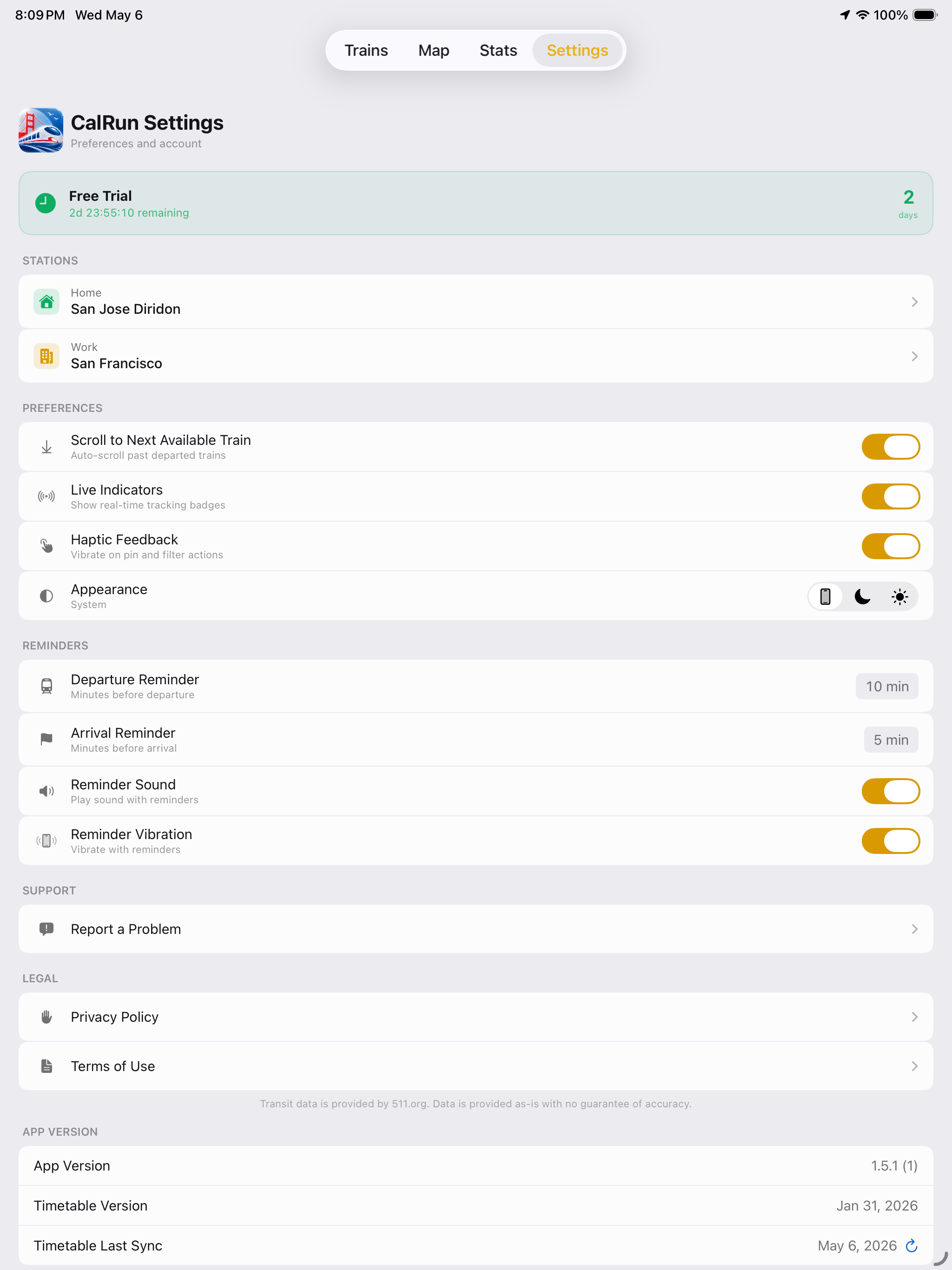 Settings - iPad