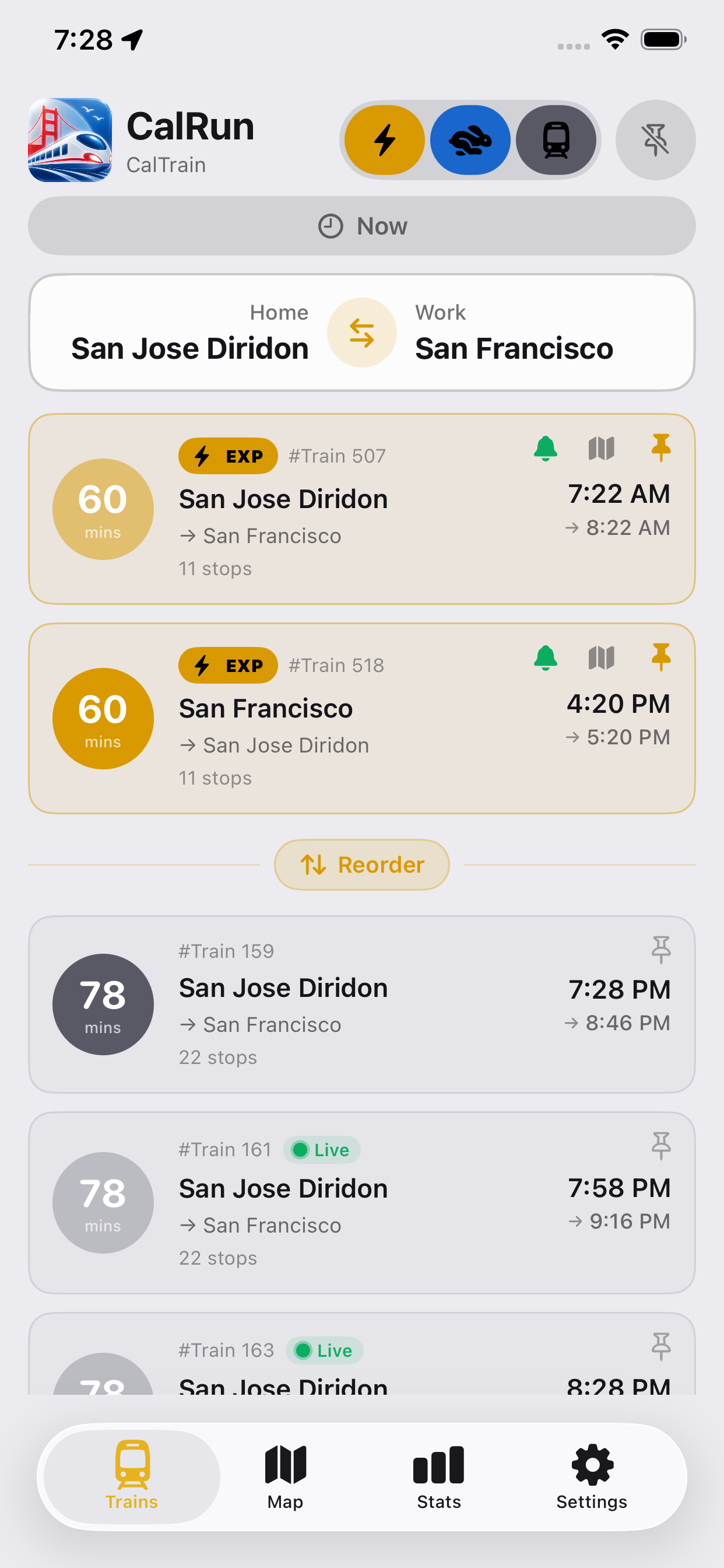 Filtered Routes - iPhone